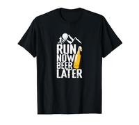 Run Now, Beer Later Value Graphic T-Shirt, Men, Black, M