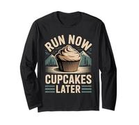 Run Now Cupcakes Later Marathon Runner Motivation - Long Sleeve T-Shirt