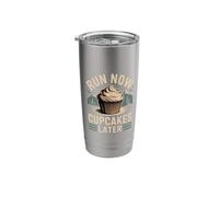 Run Now Cupcakes Later Marathon Runner Motivation - Stainless Steel Insulated Tumbler
