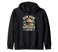 Run Now Cupcakes Later Marathon Runner Motivation - Zip Hoodie