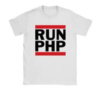 Run PHP Mens T-Shirt Funny Coder Web Developer Websites Gift Present White