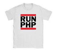 Run PHP Mens T-Shirt Large White Web Developer Coder Funny Gift Present