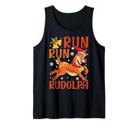 Run Run Rudolph Christmas 5K 10K Holiday Team Running Tank Top