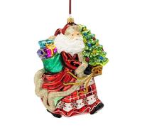 Run Santa Run! Blown Glass Ornament by the Huras Family
