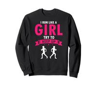Run Strong Run Fast Stay Close Funny Runner Saying Sweatshirt