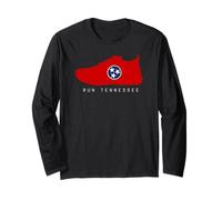 Run Tennessee Flag Running Shoe Design for TN Trail Runners Long Sleeve T-Shirt