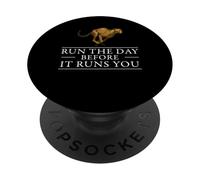 Run The Day Cheetah Motivational Affirmation Hustle Mindset PopSockets Adhesive PopGrip