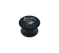 Run The Race Christian Runner Faith Bible Verse PopSockets Adhesive PopGrip