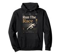 Run The Race Christian Runner Faith Bible Verse Pullover Hoodie