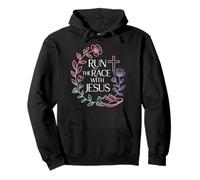 Run The Race With Jesus Christian Runner Faith - Pullover Hoodie