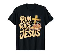 Run The Race with Jesus Christian Runner Faith - T-Shirt