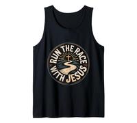 Run The Race with Jesus Christian Runner Faith |- Tank Top
