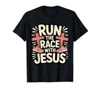 Run The Race with Jesus Christian Runner Faith - Value Graphic T-Shirt