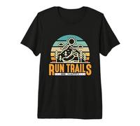 Run Trails Be Happy Retro Ultra Marathoner Trail Running Premium T-Shirt