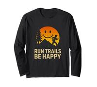 Run Trails Be Happy Sunset Trail Running Long Sleeve T-Shirt