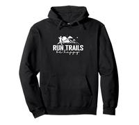 Run Trails Be Happy Trail Running Design Pullover Hoodie