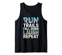 Run Trails Fall Down Laugh Repeat Trail Running Mountain Tank Top