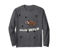 Run Wild | Funky Hunting Wildlife Boar Lover Long Sleeve T-Shirt