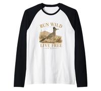 Run Wild Live Free New Mexico Raglan Baseball Tee