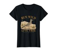 Run Wild Live Free New Mexico Value Graphic T-Shirt, Women, Black, M