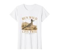 Run Wild Live Free New Mexico Value Graphic T-Shirt, Women, White, M