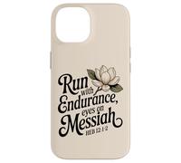 Run with Endurance, Eyes on Messiah Heb 12:1-2 Case for iPhone 14