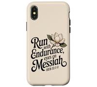 Run with Endurance, Eyes on Messiah Heb 12:1-2 Case for iPhone X/XS