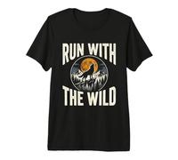 Run with The Wild Wolf Husky Mountain Wilderness Premium T-Shirt