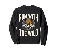 Run With The Wild Wolf Husky Mountain Wilderness Sweatshirt