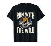 Run with The Wild Wolf Husky Mountain Wilderness T-Shirt