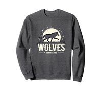 Run With The Wolves Moonlit Adventure For Nature Lovers Sweatshirt, Adult Unisex, Dark Heather Grey, S