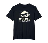 Run with The Wolves Moonlit Adventure for Nature Lovers T-Shirt, Men's Big and Tall, Black, 5X Tall
