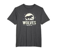 Run with The Wolves Moonlit Adventure for Nature Lovers T-Shirt, Men's Big and Tall, Dark Heather Grey, 3X Tall