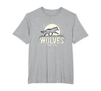 Run with The Wolves Moonlit Adventure for Nature Lovers T-Shirt, Men's Big and Tall, Heather Grey, 3X Tall