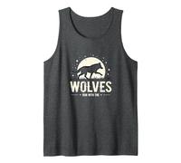 Run with The Wolves Moonlit Adventure for Nature Lovers Tank Top, Men, Dark Heather Grey, S