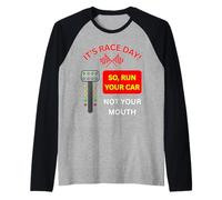 Run Your Car Not Your Mouth Mechanic Gear - Brain Engineer Raglan Baseball Tee