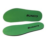 RUN619 Zero Drop Wide Shoe Insoles - Thin Flat Firm Shoe Inserts w/No Arch Support - Foot Forming - Firm EE Width 3mm Insoles, Green, Size E - Men's 11-12