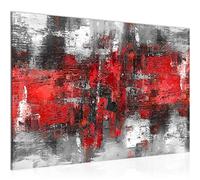 Runa Art Abstract Modern Pictures - 100% Made In Germany - Painting Red Gray Hallway 033815c