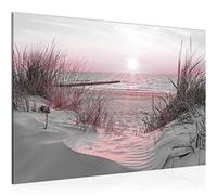 Runa Art Canvas Picture Beach Sunset Modern Prints - 100% Made In Germany - Sea nature pink grey Living Room Bedroom 041715b