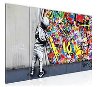 Runa Art Canvas Picture XXL Graffiti 200 x 80 cm Colourful 5 Pieces Streetart - Made in Germany - 043555a