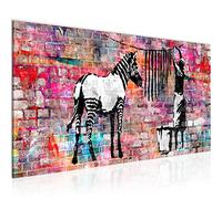 Runa Art Canvas Wall Art Banksy Washing Zebra 1 Part Non-woven Canvas Prints for Living Room and Bedroom Street Style Colorful 012912c