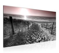 Runa Art Canvas Wall Art Beach Sunset 1 Part Non-woven Canvas Prints for Living Room and Bedroom Landscape Gray Pink 018412b