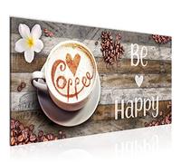 Runa Art Canvas Wall Art Kitchen Coffee 1 Part Non-woven Canvas Prints for Living Room and Bedroom Be happy Brown 020712a