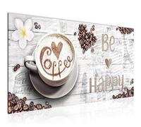 Runa Art Canvas Wall Art Kitchen Coffee 1 Part Non-woven Canvas Prints for Living Room and Bedroom Be happy 020712b