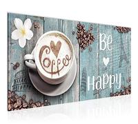 Runa Art Canvas Wall Art Kitchen Coffee 1 Part Non-woven Canvas Prints for Living Room and Bedroom Be happy Blue 020712c