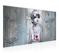 Runa Art Canvas Wall Art Street art Boy 1 Part Non-woven Canvas Prints for Living Room and Bedroom Graffiti Blue 039812a