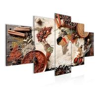 Runa Art Images Kitchen Spices 5 Piece Image On Non-Woven Fabric Decoration Living World Map colored 030052b