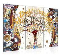 Runa Art Klimt Tree Of Life Canvas Wall Art for Living Room XXL Colorful Abstract Tree 120 x 80 cm 3 Parts Wall Decoration 004631a