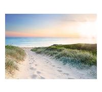 Runa Art Photo Wallpaper Beach and sea Sunset Modern Non-Woven Living Room Bedroom Wall Decoration - Made in Germany - Blue Beige 9008010a