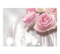 Runa Art Photo Wallpaper Flowers 3D Rose Modern Non-Woven Living Room Bedroom Wall Decoration - Made in Germany - Gray 9129010a